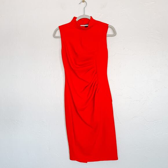 Gabrielle Union Red Mock Neck Bodycon Dress NWT Small - Picture 5 of 5